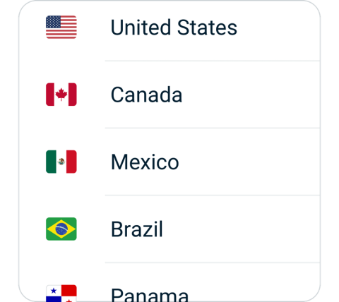 Ningmengjing connect step 2, choose VPN server location